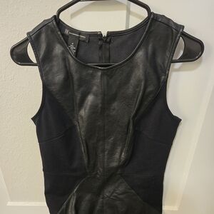 INC International Concepts Black Faux Leather Dress